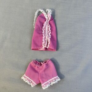 Rare Vtg Barbie Fashions Clothes #1912 Pink Slip-On That's It Pajamas Lingerie